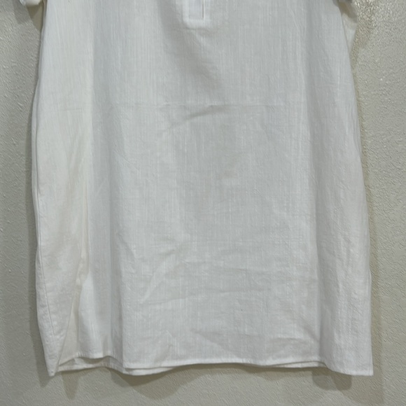 ZEAGOO WOMENS SHIRT DRESS SHORT SLEEVE WHITE LIGHTWEIGHT SZ LG - Picture 5 of 10